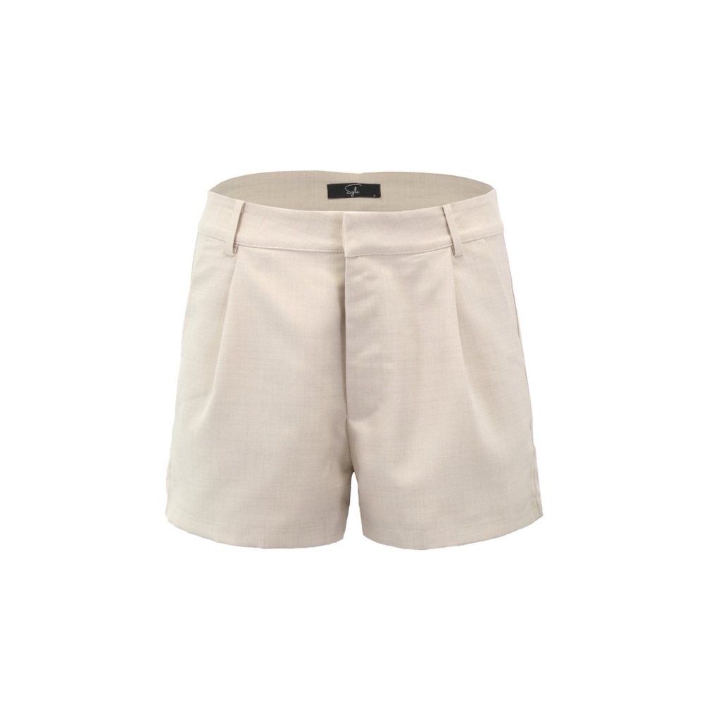 Beige Cotton Linen Shorts - Picture 3 of 3
